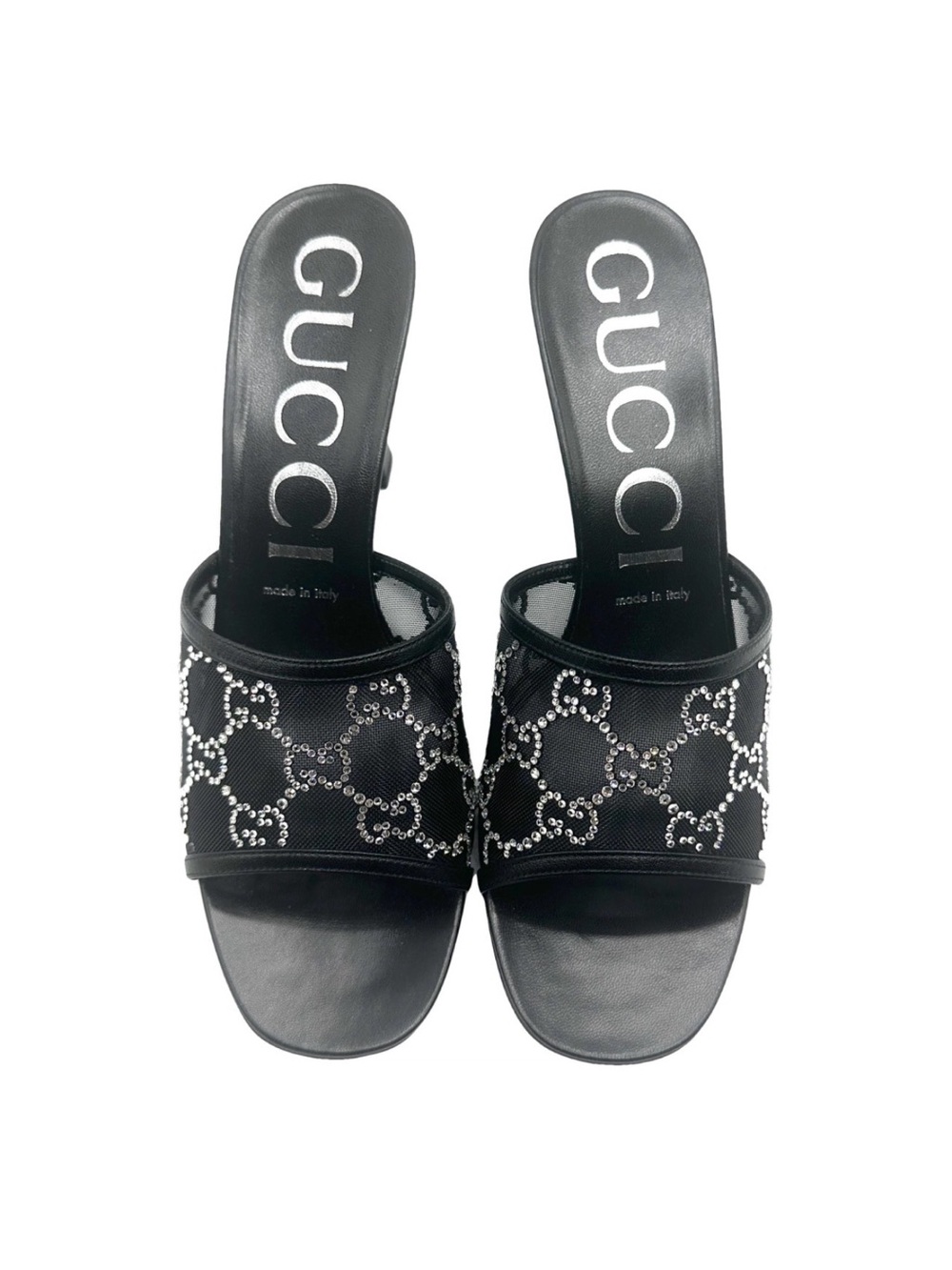 Gucci Black Crystal-Studded Slide Mules